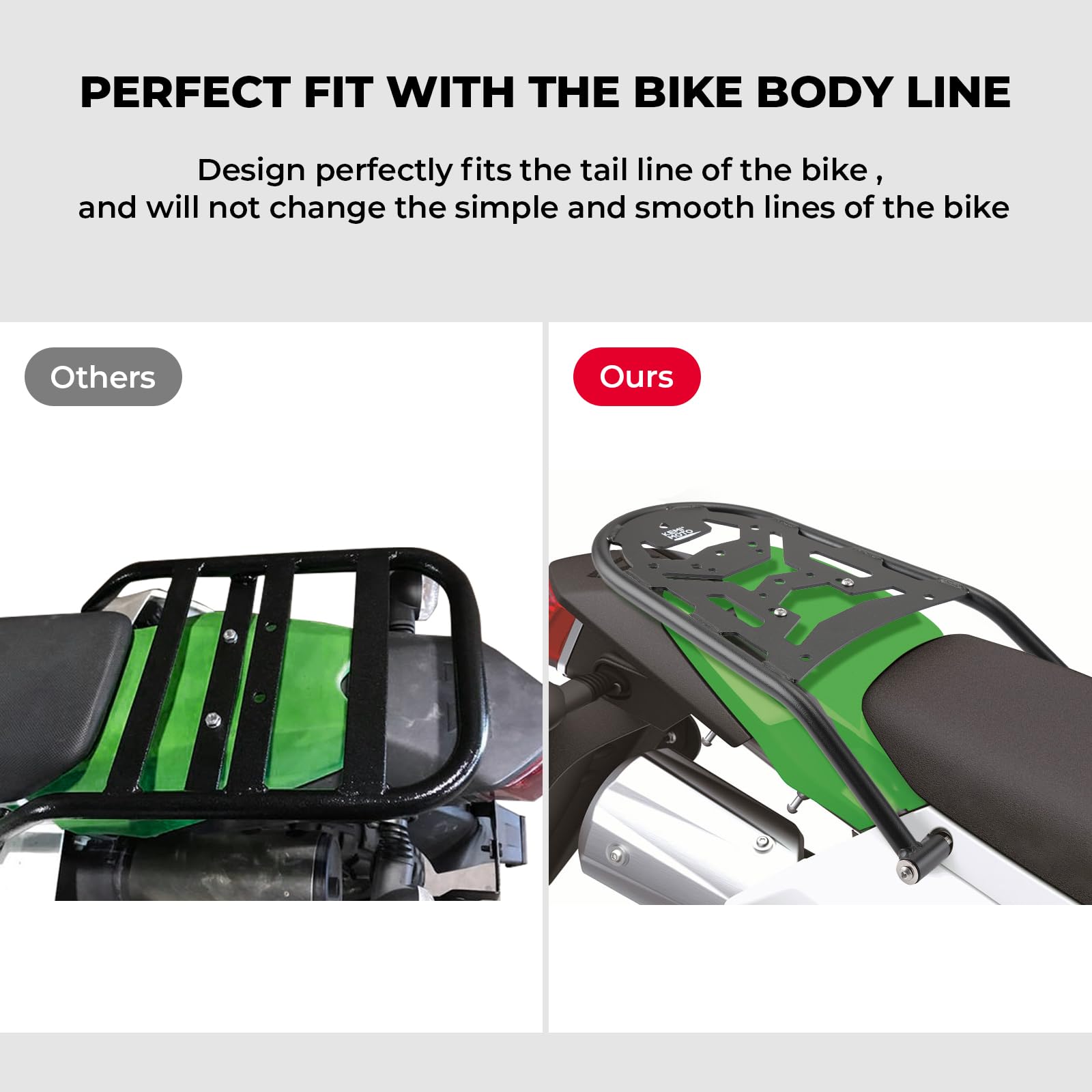 KEMIMOTO KLX series rear rack hollow frame supports varied items securely