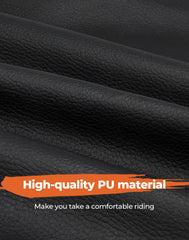 KEMIMOTO leather ATV seat cover, front view, shows snug fit and updated look.