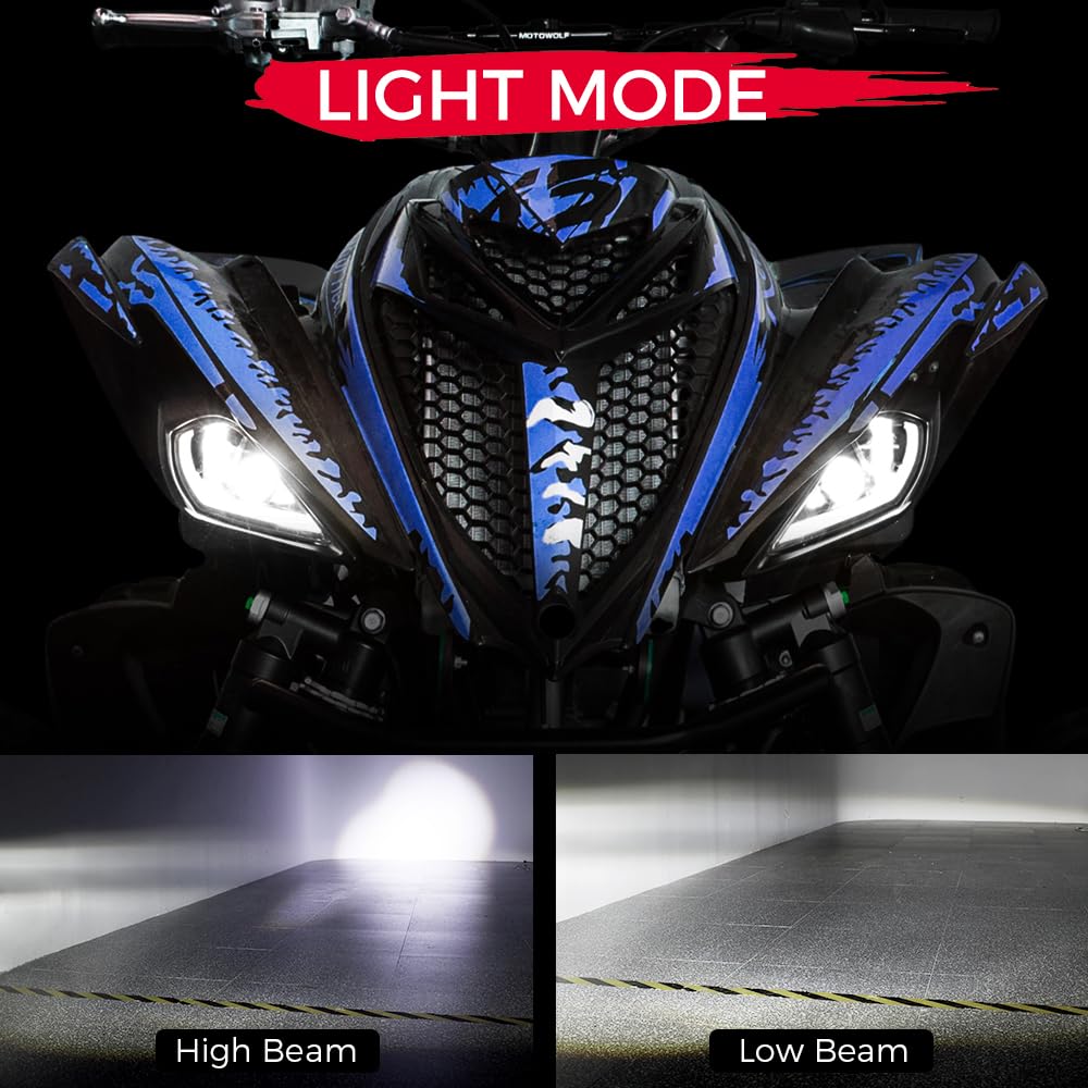 KEMIMOTO LED headlights four-model lights offer versatile brightness for conditions.