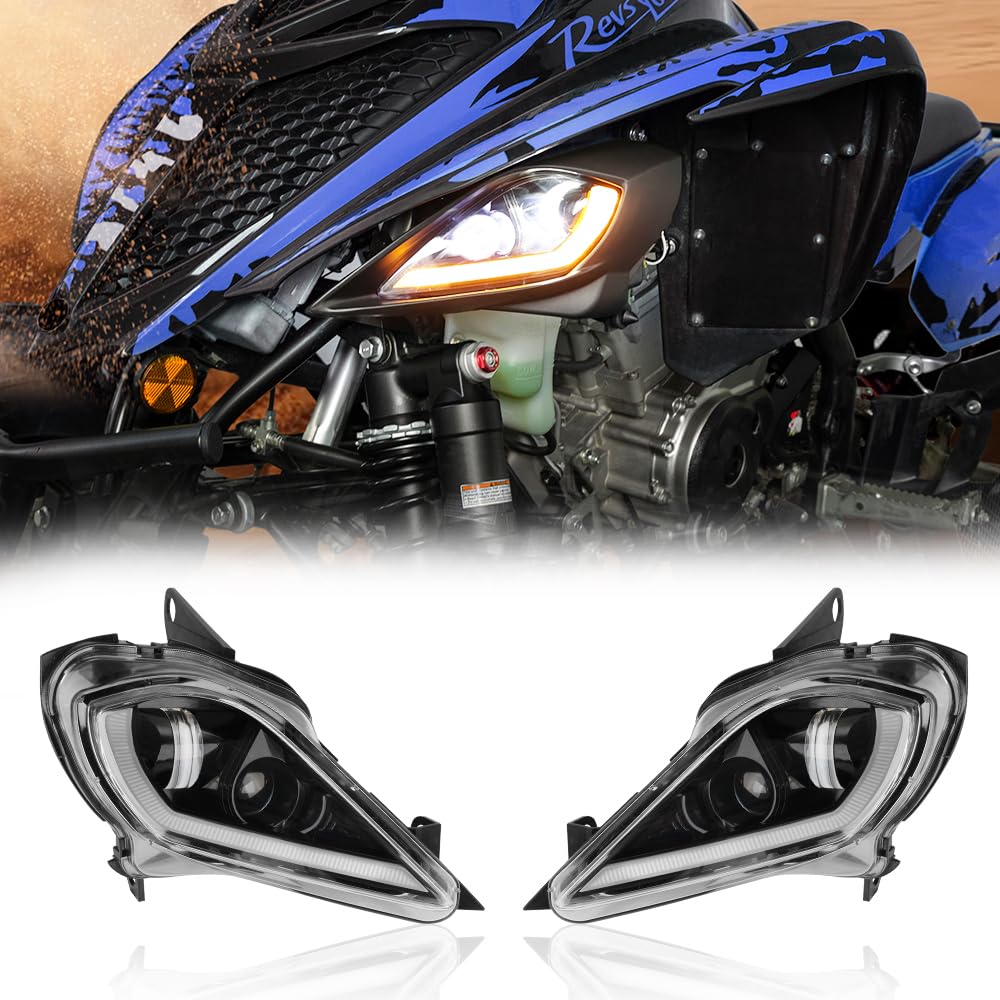 KEMIMOTO LED headlights with low beam provide focused night illumination for safer riding.