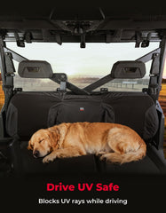 KEMIMOTO rear window installed on Polaris Ranger demonstrates quick, tool-free mounting.