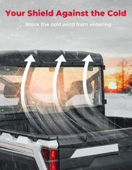 KEMIMOTO rear window side view highlights tight seal and wind protection.