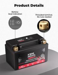 KEMIMOTO LiFePO4 12V 6Ah lighter and longer-lasting performance