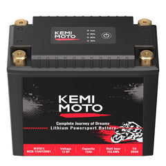 KEMIMOTO YTX20L-BS front view battery highlights compact housing for simple installation