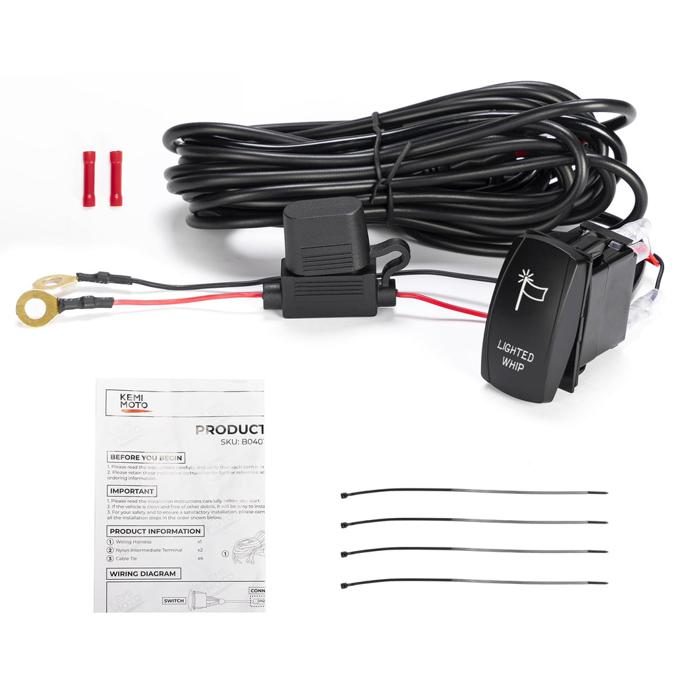 KEMIMOTO long harness length enables versatile installation options.