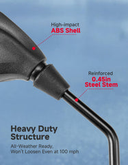 Durable ABS brackets and glass construction withstand weather for clear viewing.