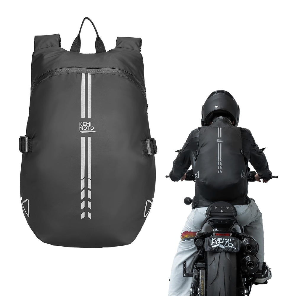 KEMIMOTO 40L backpack capacity view for helmets and laptop