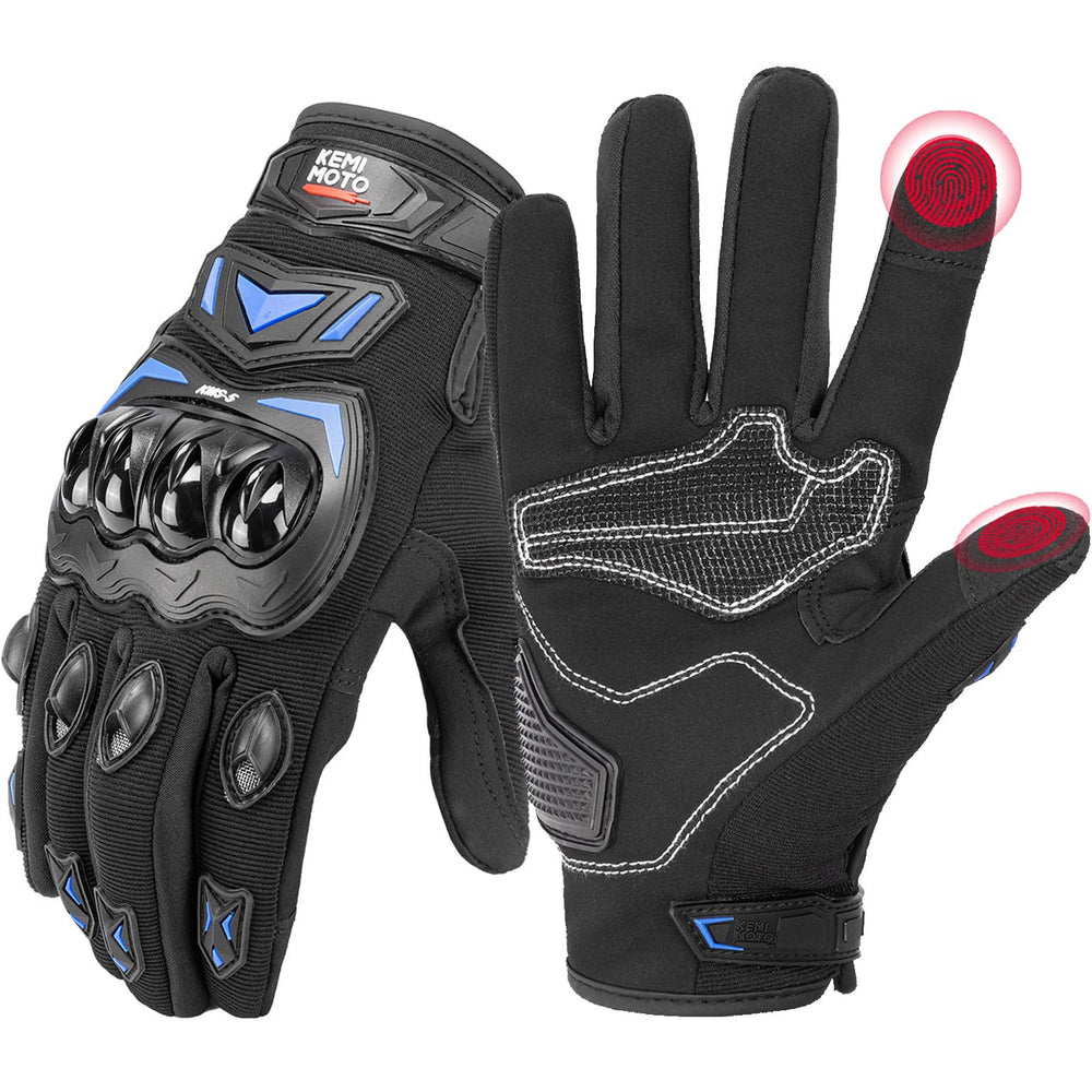 KEMIMOTO motorcycle gloves with abrasion-resistant palm deliver durable grip.