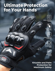 KEMIMOTO motorcycle gloves backhand protection shield for safer rides.