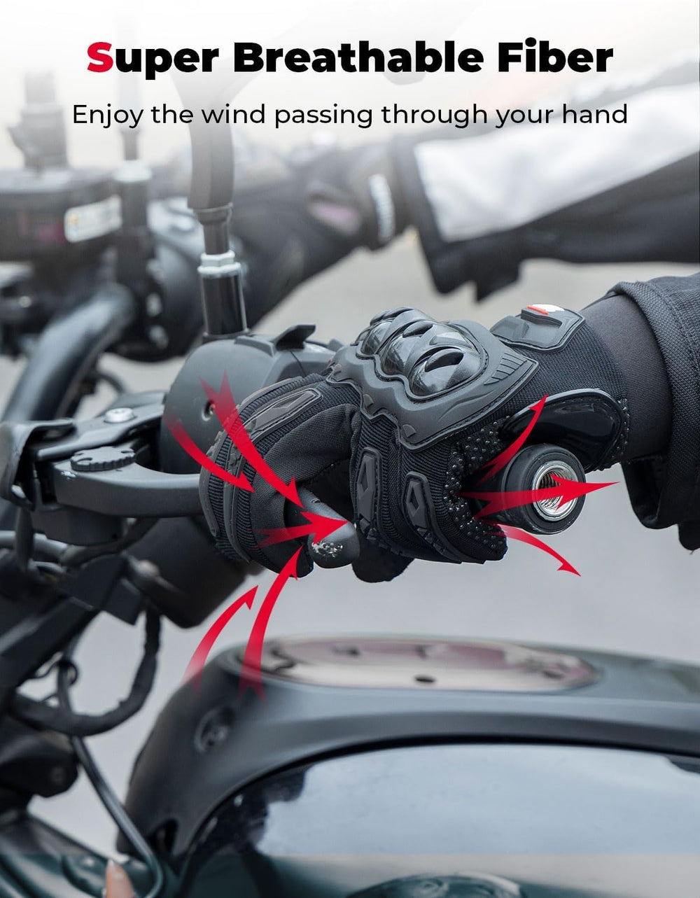 KEMIMOTO breathable material keeps hands cool during rides.