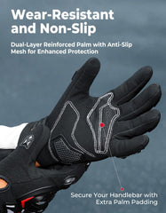 KEMIMOTO motorcycle gloves ergonomic fit for all-day comfort.