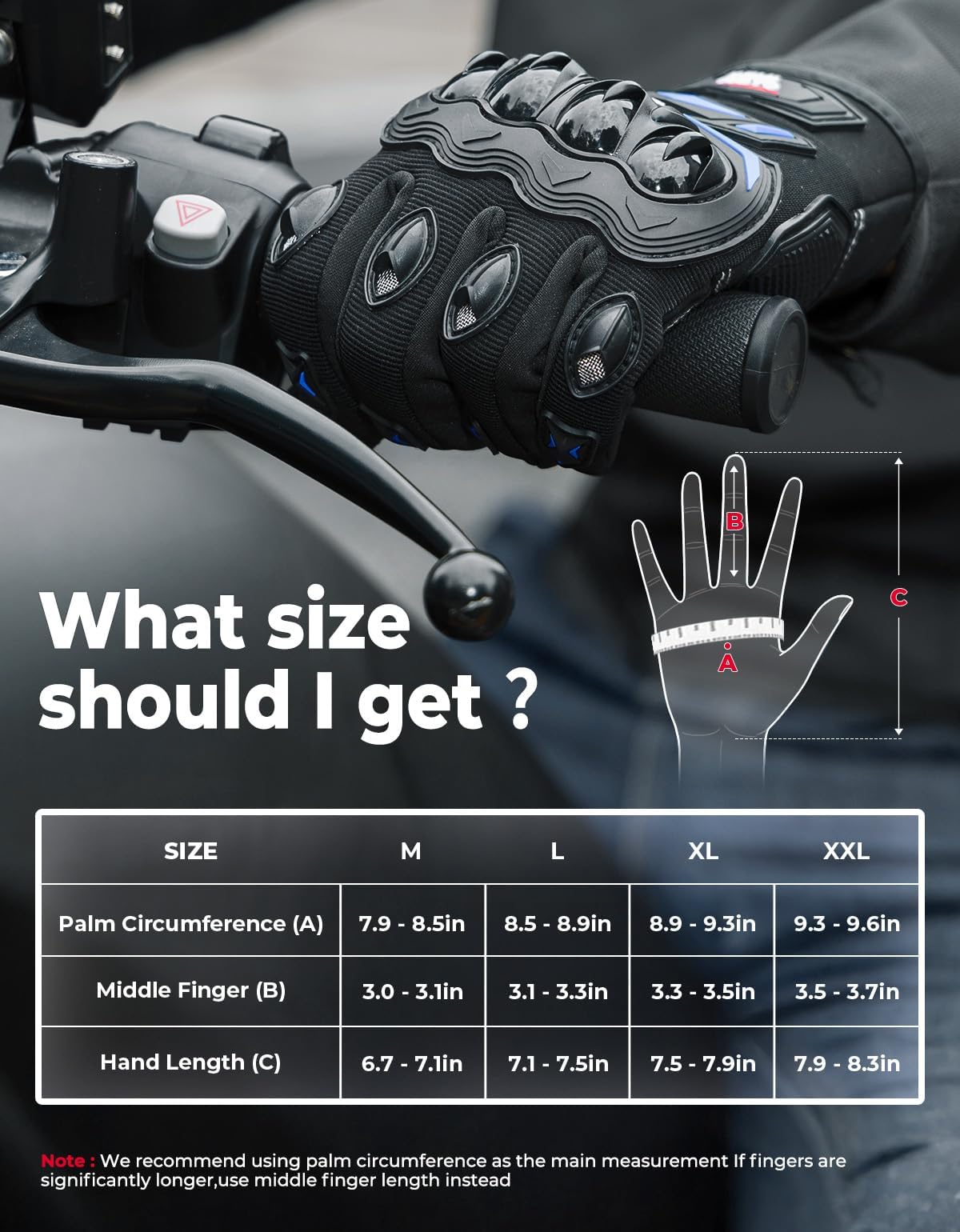 KEMIMOTO gloves suited for motorcycles, bicycles, dirt bikes, and ATVs.