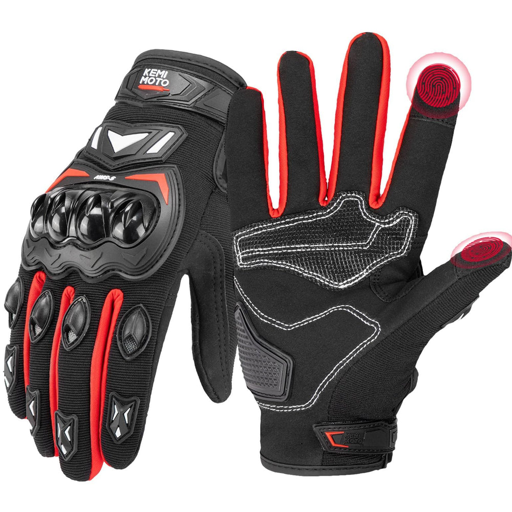 KEMIMOTO motorcycle gloves palm abrasion close-up for durability on long rides