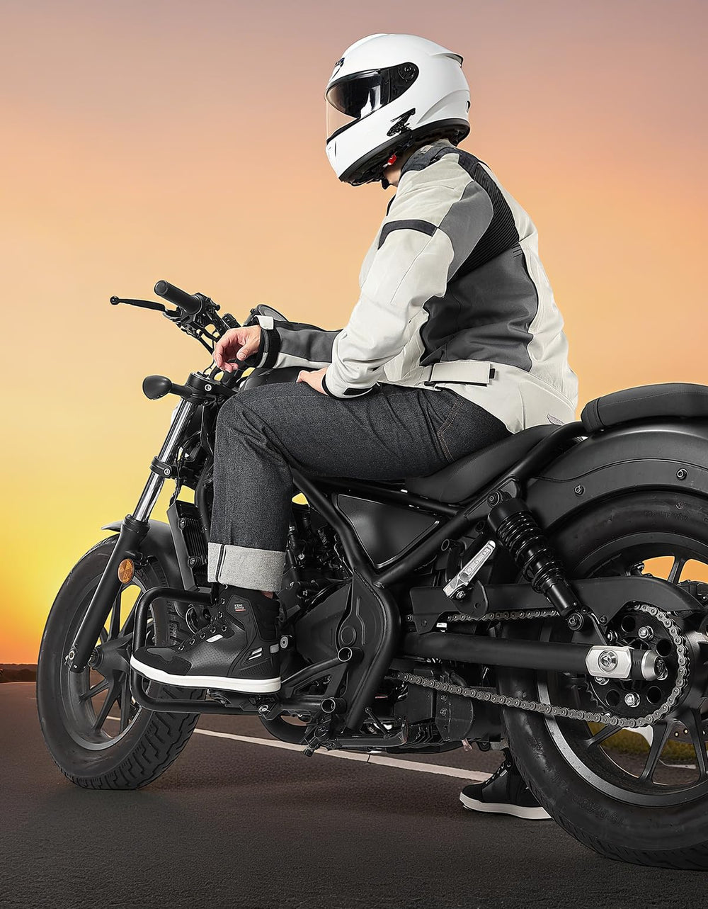 KEMIMOTO perforated upperproviding airflow for cooler feet on rides.