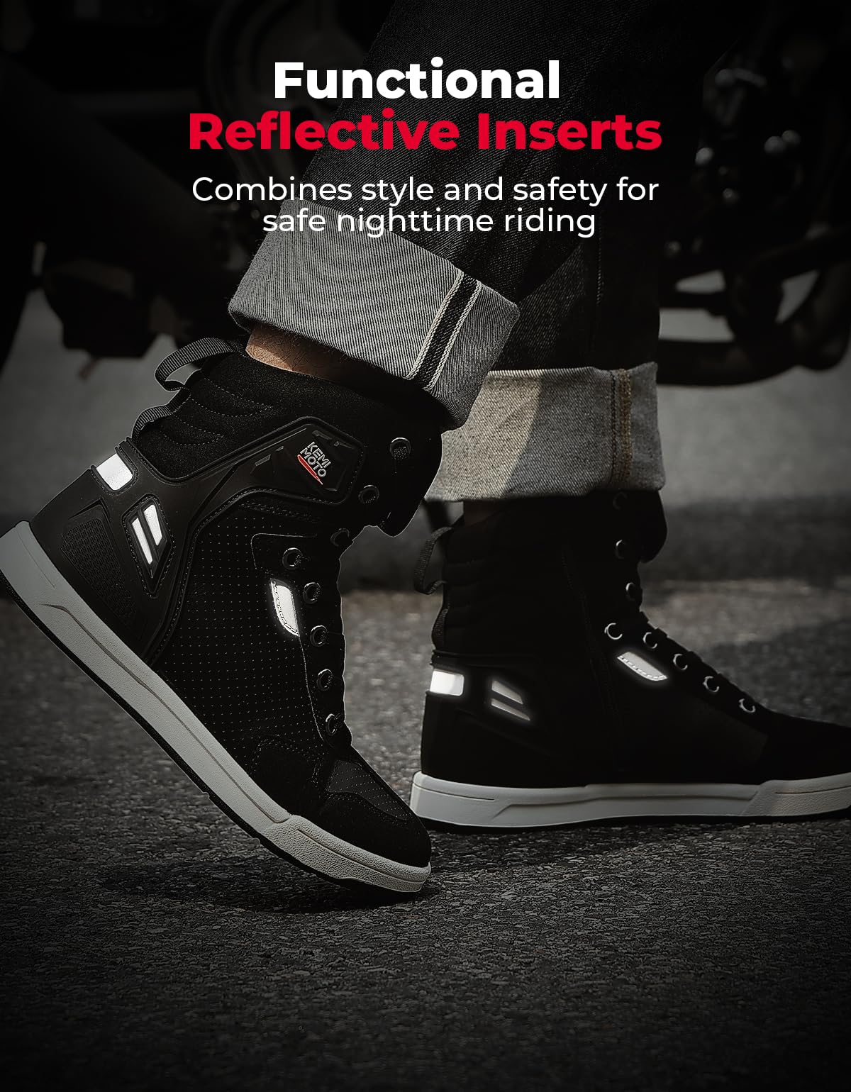 KEMIMOTO secure lacing system supports distraction-free riding.
