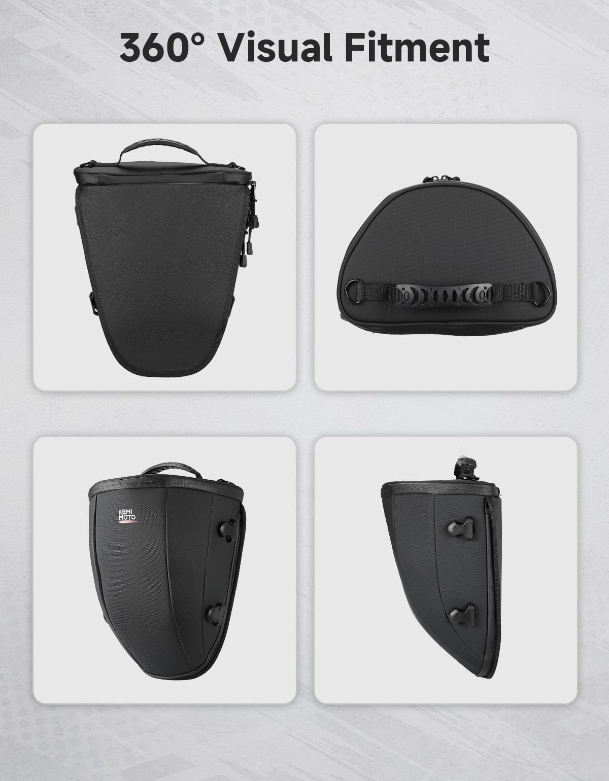 KEMIMOTO tail bag with detachable shoulder strap for off-bike carry