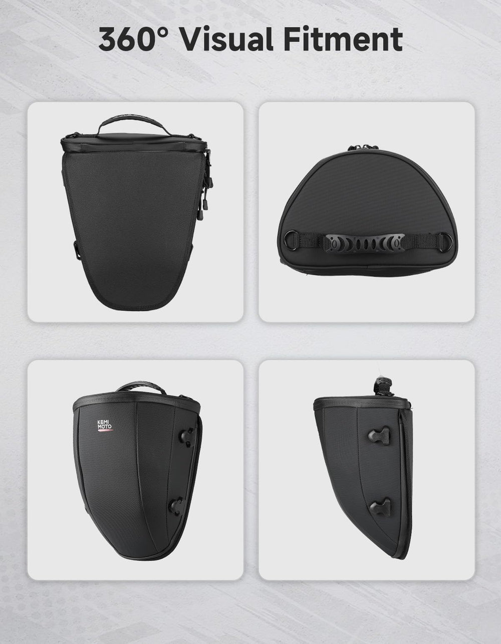 KEMIMOTO tail bag with detachable shoulder strap for off-bike carry