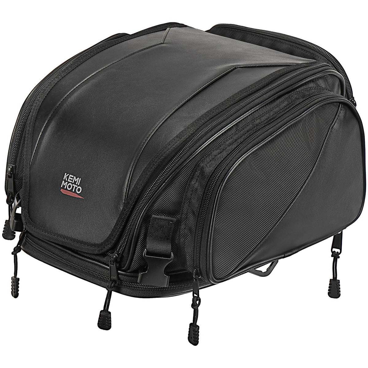 KEMIMOTO tail bag on rear rack for quick-access storage.
