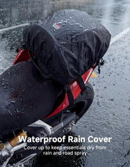 KEMIMOTO tail bag with rain cover ready for heavy showers