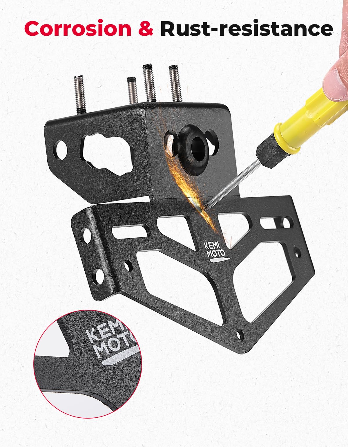 KEMIMOTO Ninja 250 license plate bracket cleanly enhances the tail.