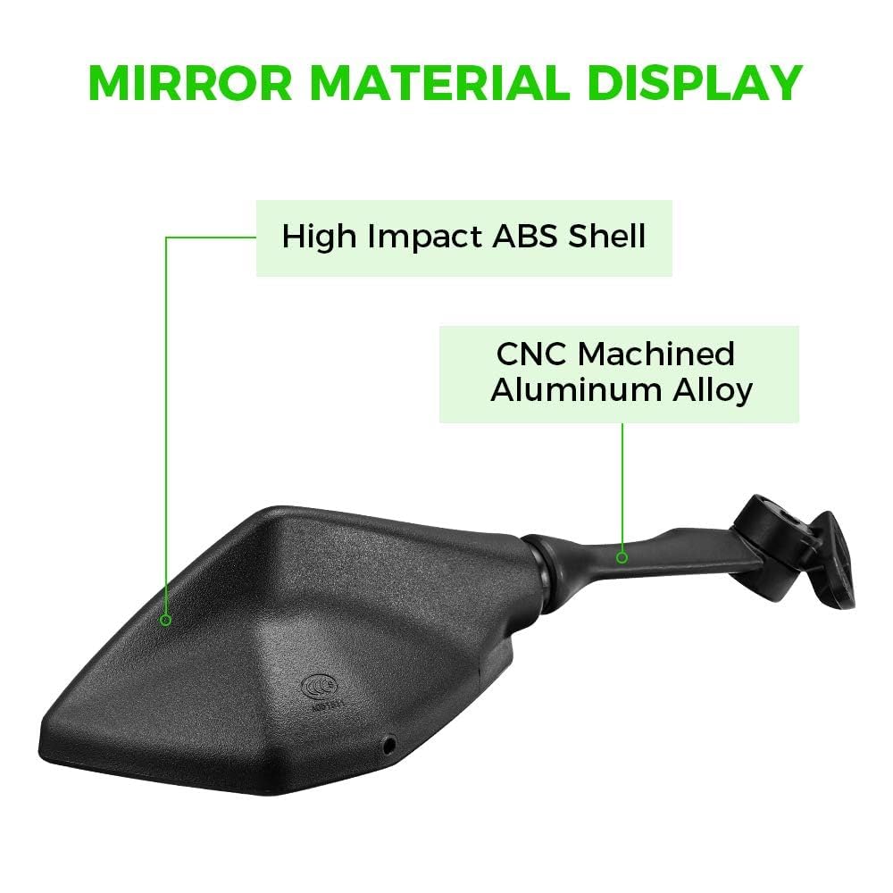 KEMIMOTO Ninja 300 aluminum shaft mirror mounts stay steady.