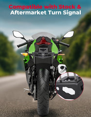 KEMIMOTO Ninja 400 Z400 license bracket aligns with stock signals.