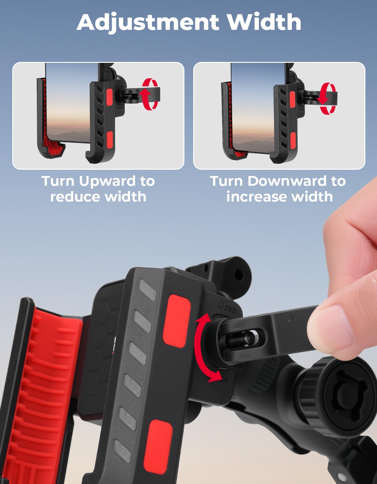 One-handed mounting with a quick-release grip for easy on-the-go use