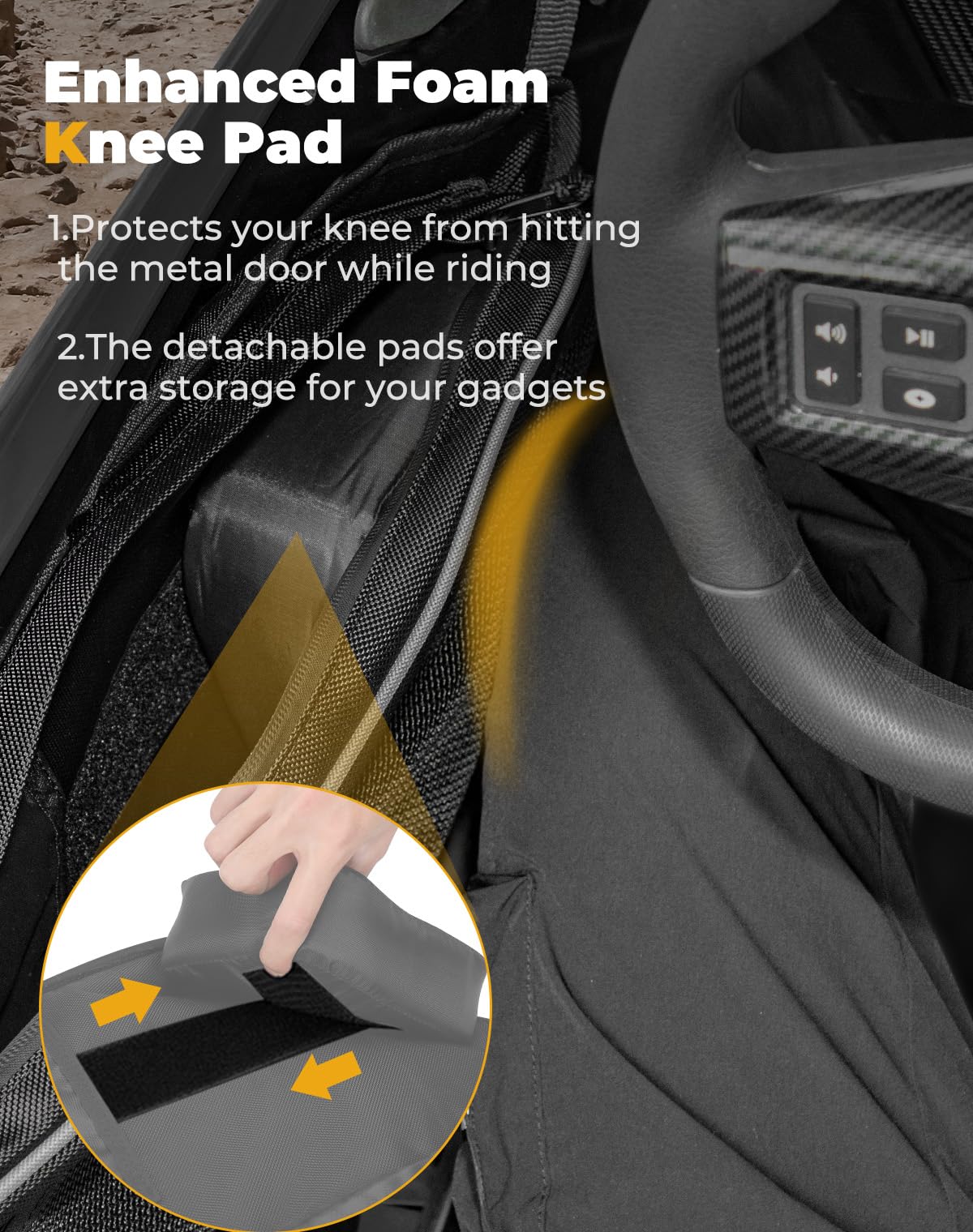 KEMIMOTO PRO XP fabric texture showing water-repellent 1680D material.
