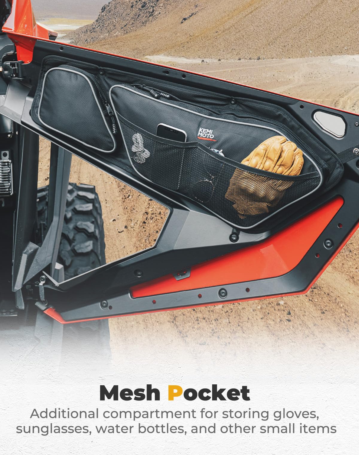 KEMIMOTO PRO XP PVC zipper closeup illustrating dust and mud protection.