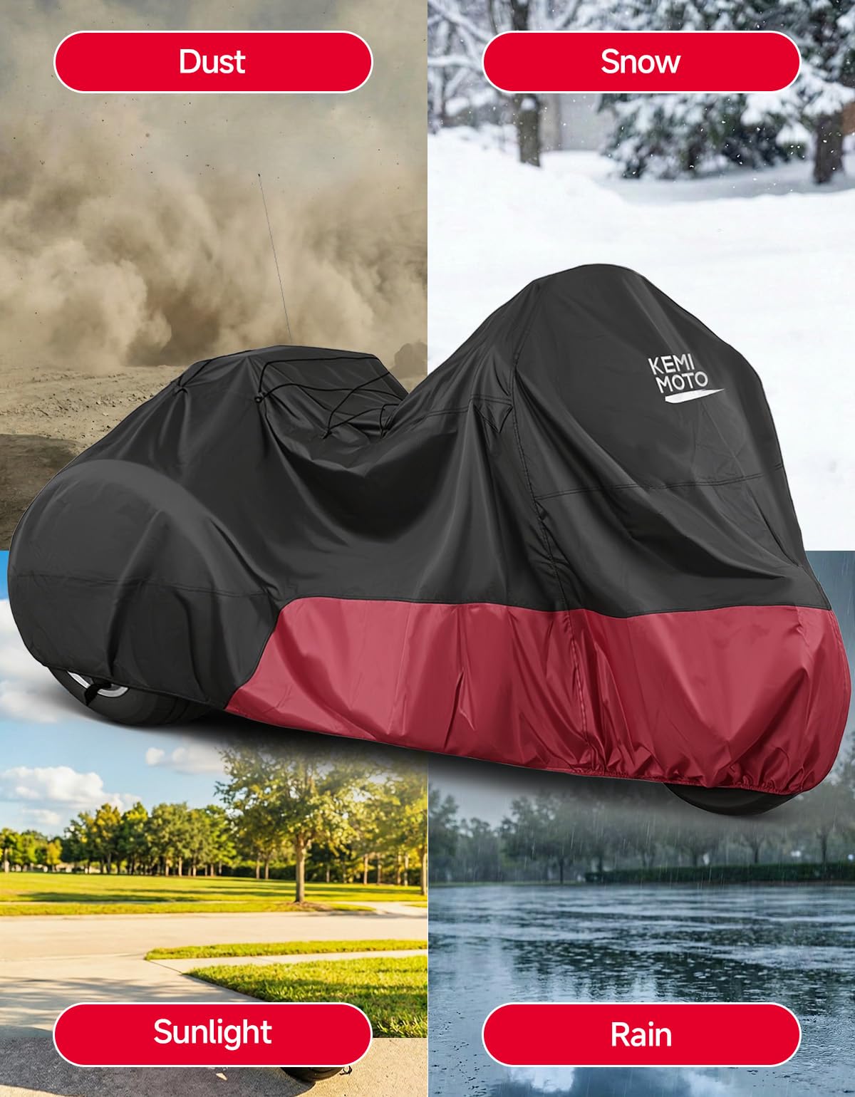 KEMIMOTO PU-coated Oxford fabric offers waterproof protection and high hydrostatic resistance.