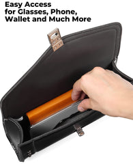 KEMIMOTO PU leather windshield bag resists sun and light rain.