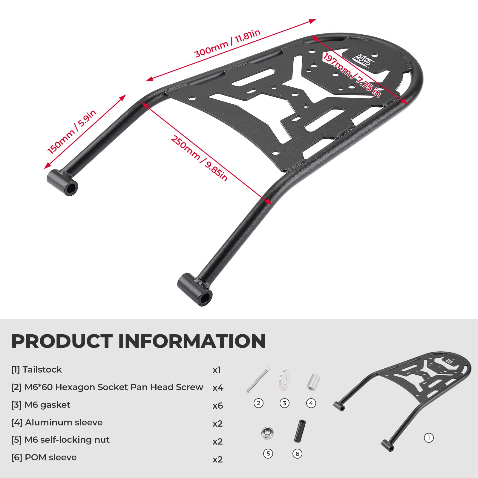 KEMIMOTO rear rack powder coating resists scratches during rugged rides