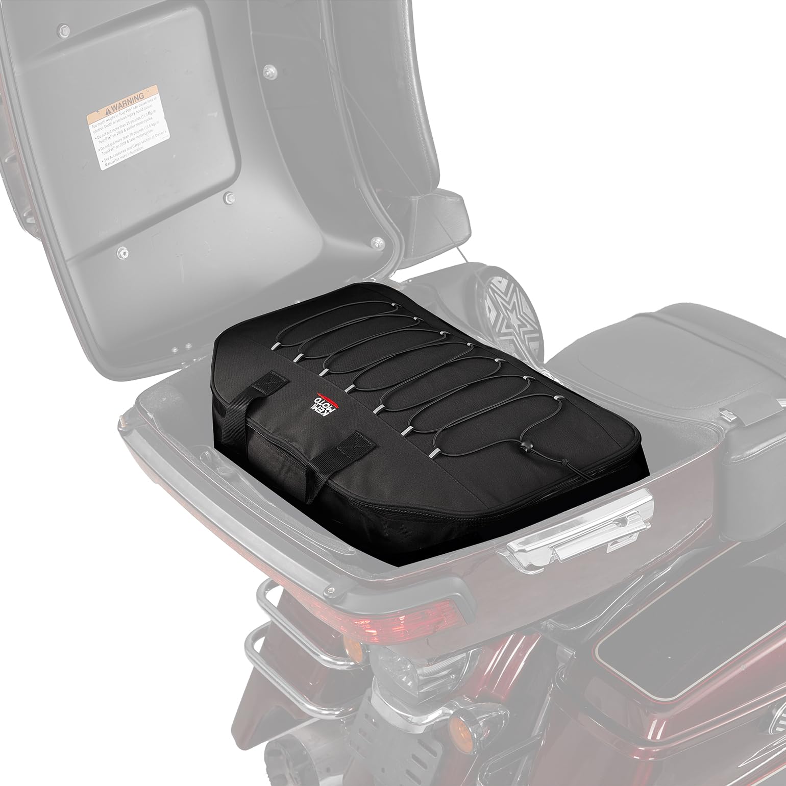 KEMIMOTO rear trunk organizer 28L open in trunk for quick access and organization.