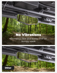 KEMIMOTO rear view mirror no-vibration design keeps steady view on rough terrain.