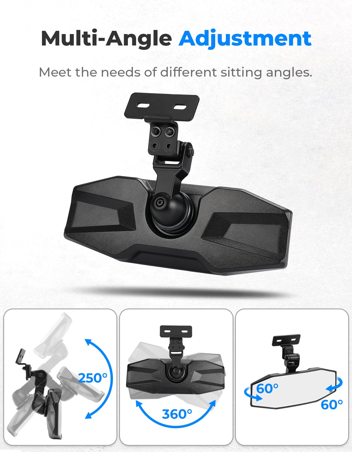 KEMIMOTO rear view mirror for Polaris Ranger 1000 Crew shows compatibility