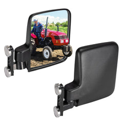 KEMIMOTO rear-view mirror on a tractor providing wider, clearer visibility for safe maneuvering.