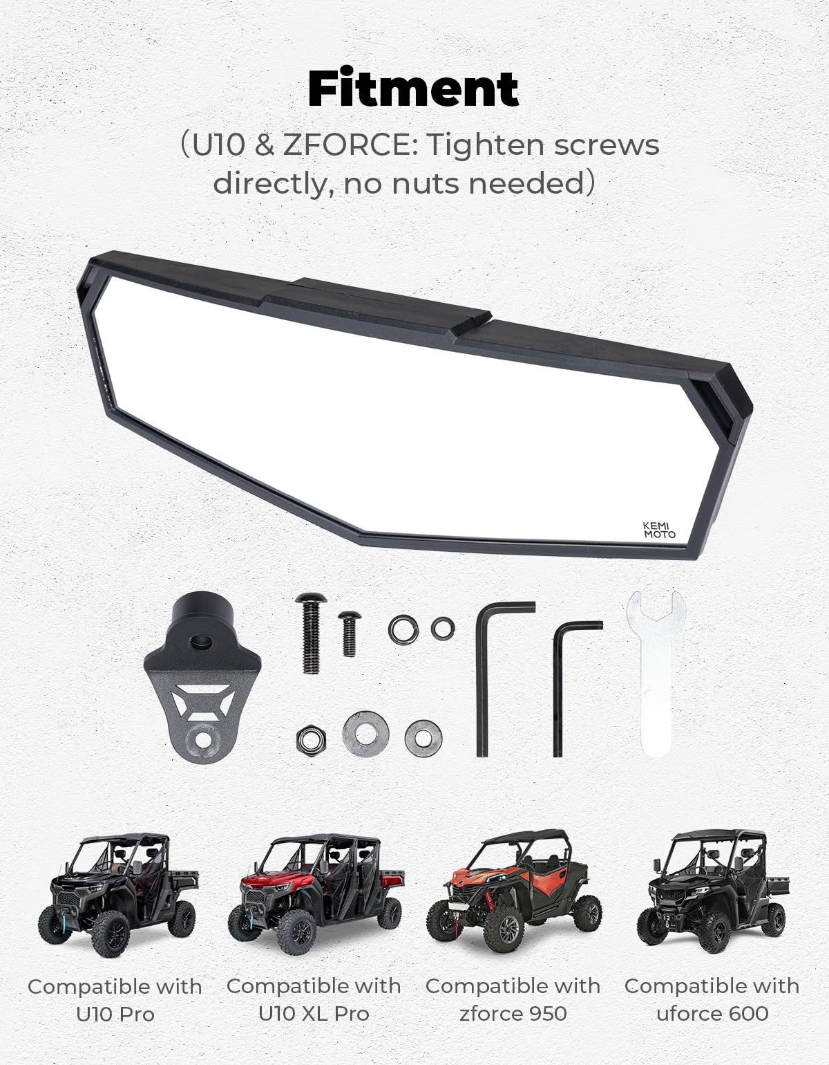 KEMIMOTO rear view mirror compatible with UFORCE 600 and ZFORCE 950.