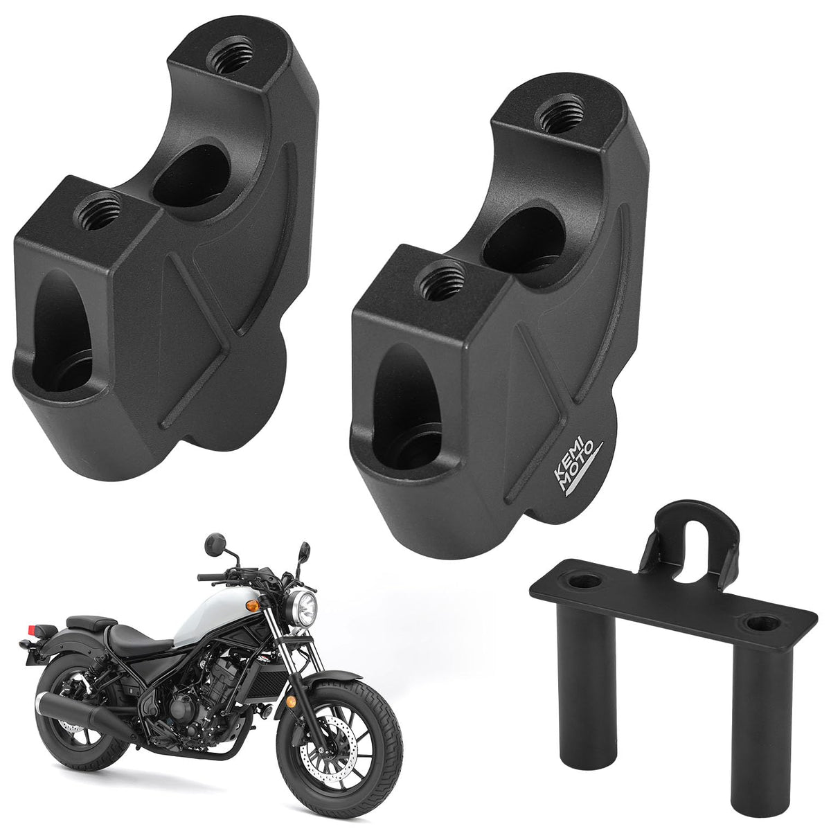 KEMIMOTO Rebel riser dashboard bracket closeup for stable mounting.
