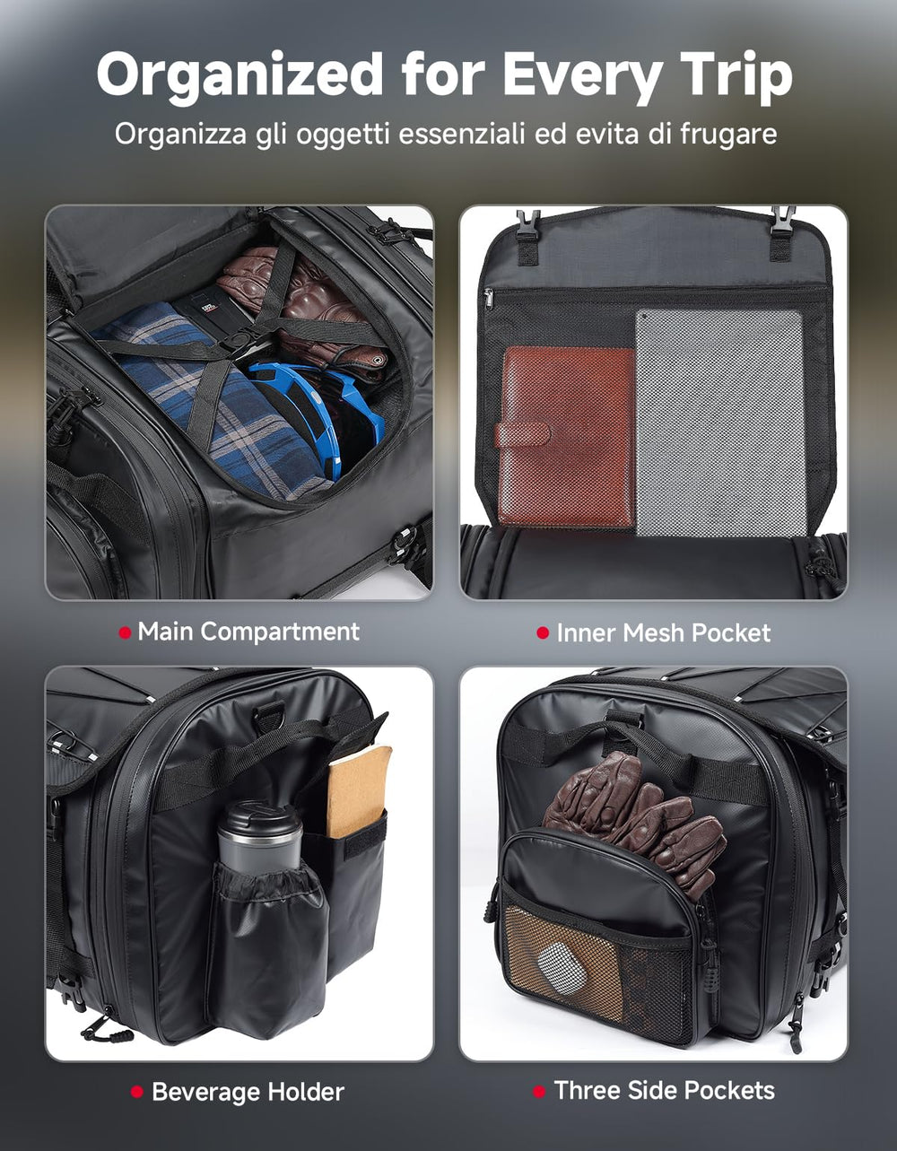 KEMIMOTO removable PE divider helps maintain bag shape