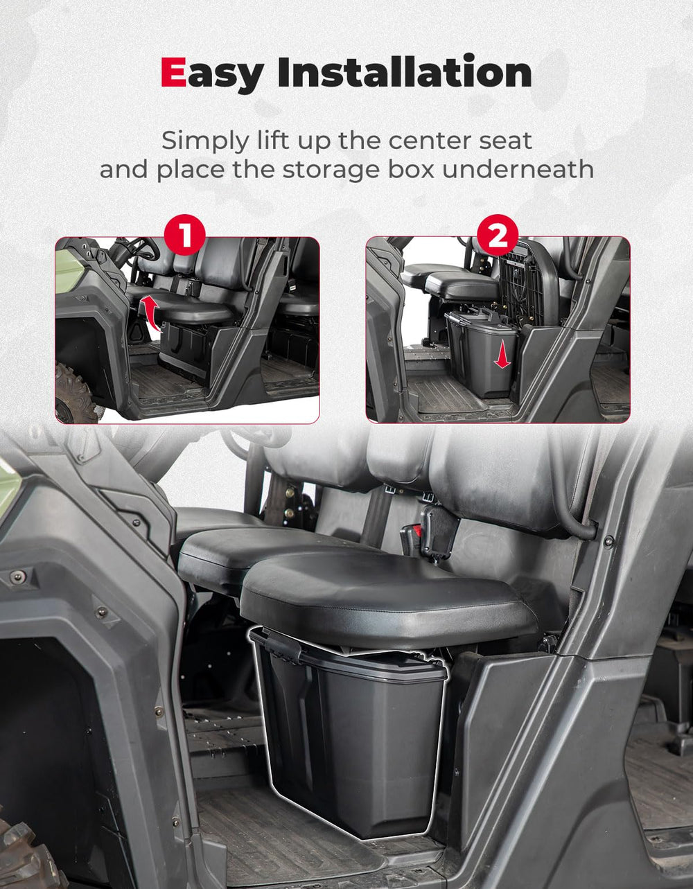 KEMIMOTO removable storage bin with integrated handle for easy transport.
