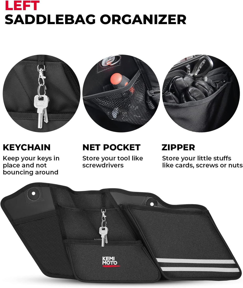 KEMIMOTO multiple-pocket design keeps phones, keys, and documents organized