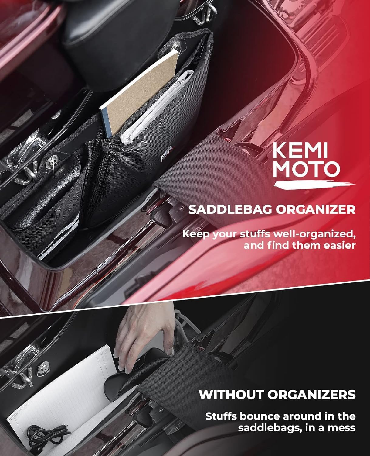 KEMIMOTO open compartments help you reach items without digging