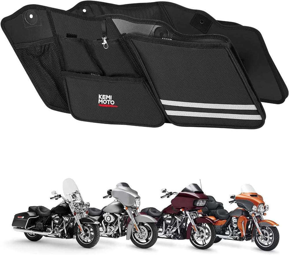 KEMIMOTO saddle bag organizers side view show tidy space for touring gear