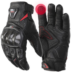 KEMIMOTO sheepskin gloves with carbon fiber back protection for rugged rides