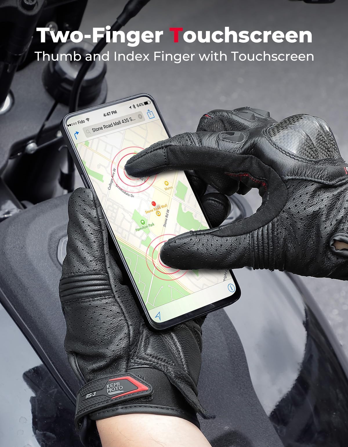 KEMIMOTO gloves palm EVA padding for improved impact absorption