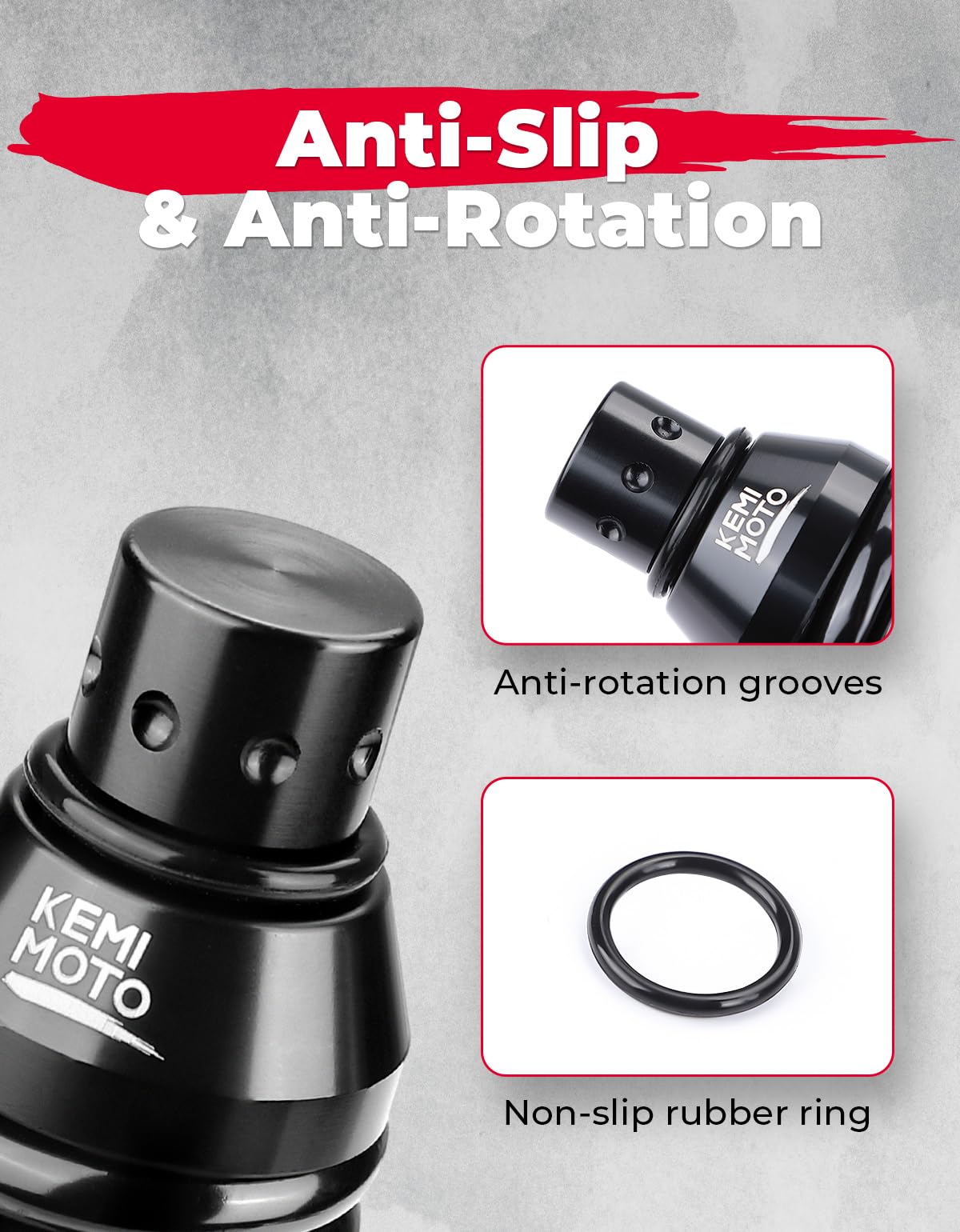 KEMIMOTO spring base highlights 8-ball grooves for anti-rotation stability.