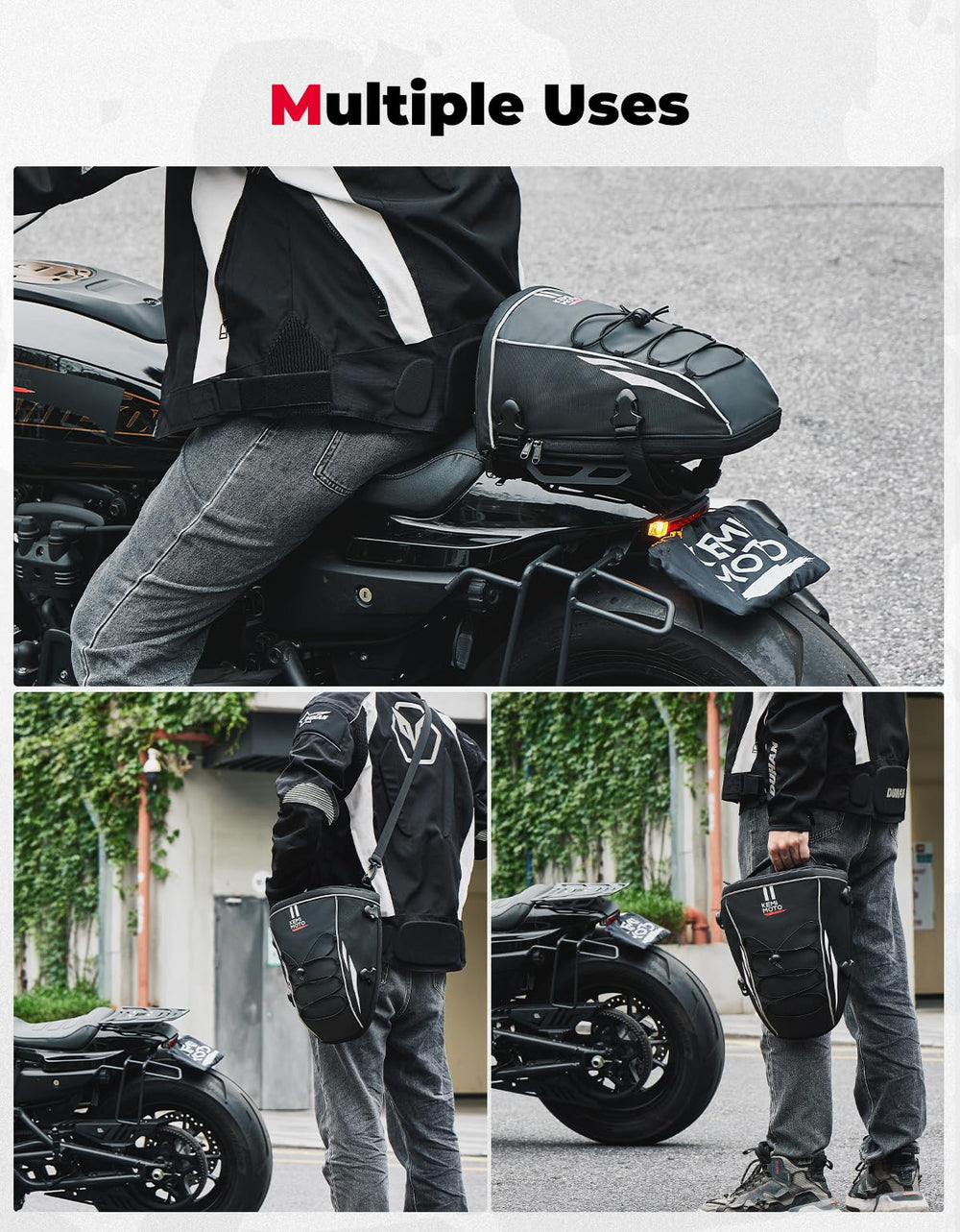 Silver finish complements ride aesthetics while offering practical storage.