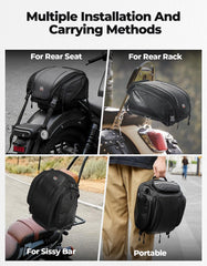 KEMIMOTO PU leather tail bag with matte black finish.