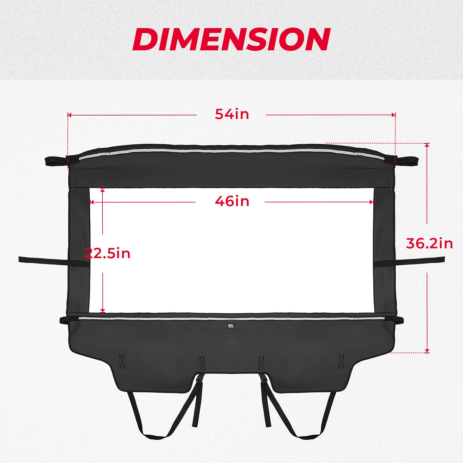 Rolled-up Kemimoto rear window demonstrates compact storage and transport convenience