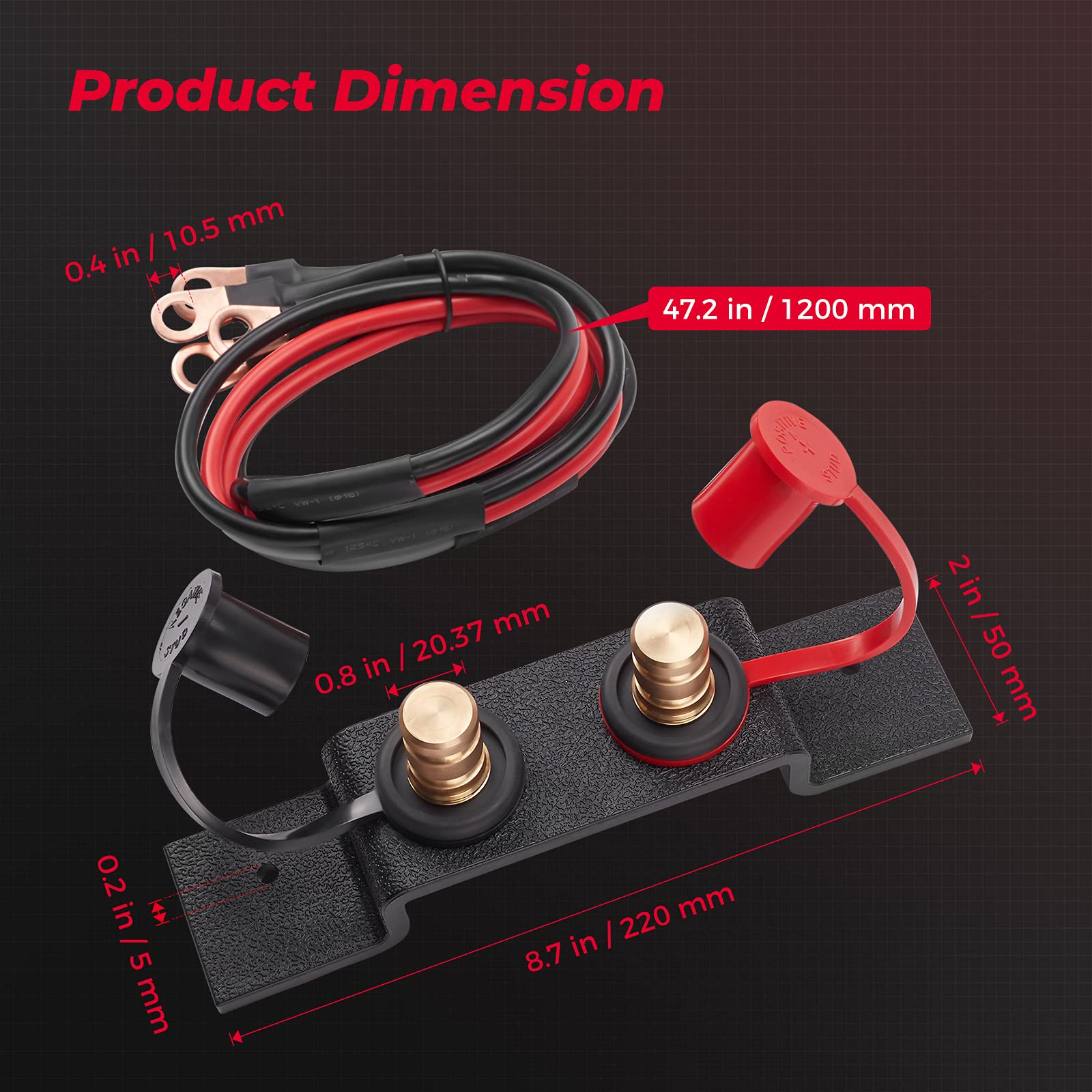 Kemimoto thick PVC mount with 4-gauge copper wire ensures durable, lightweight routing